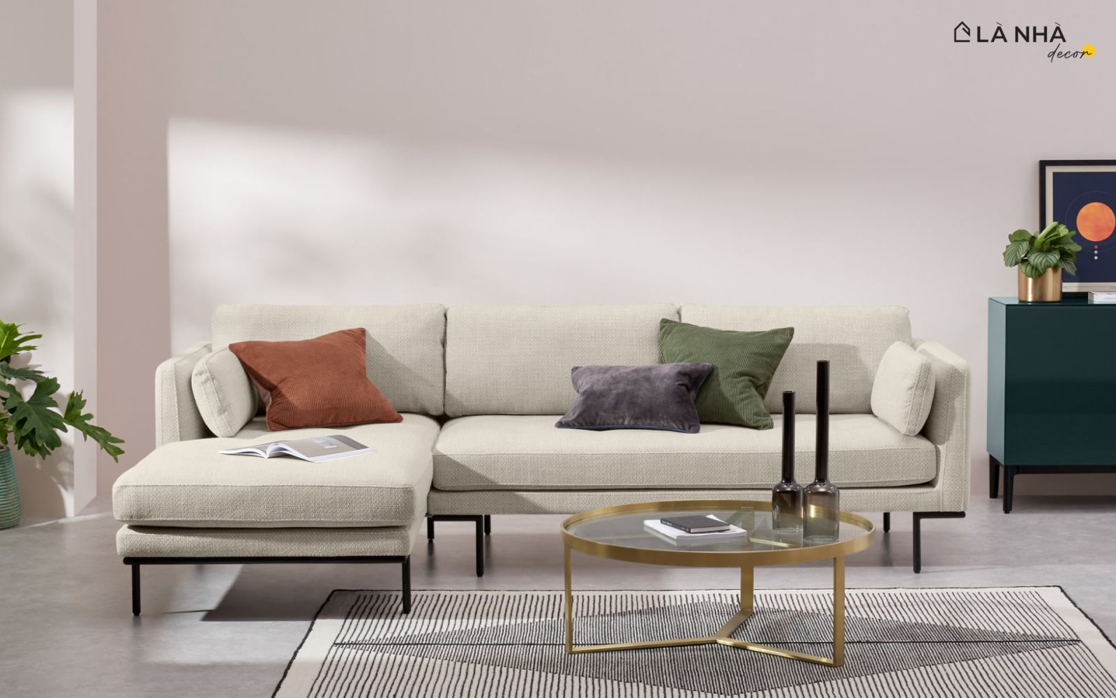 Sofa góc Rosslyn da PU cao cấp hiện đại