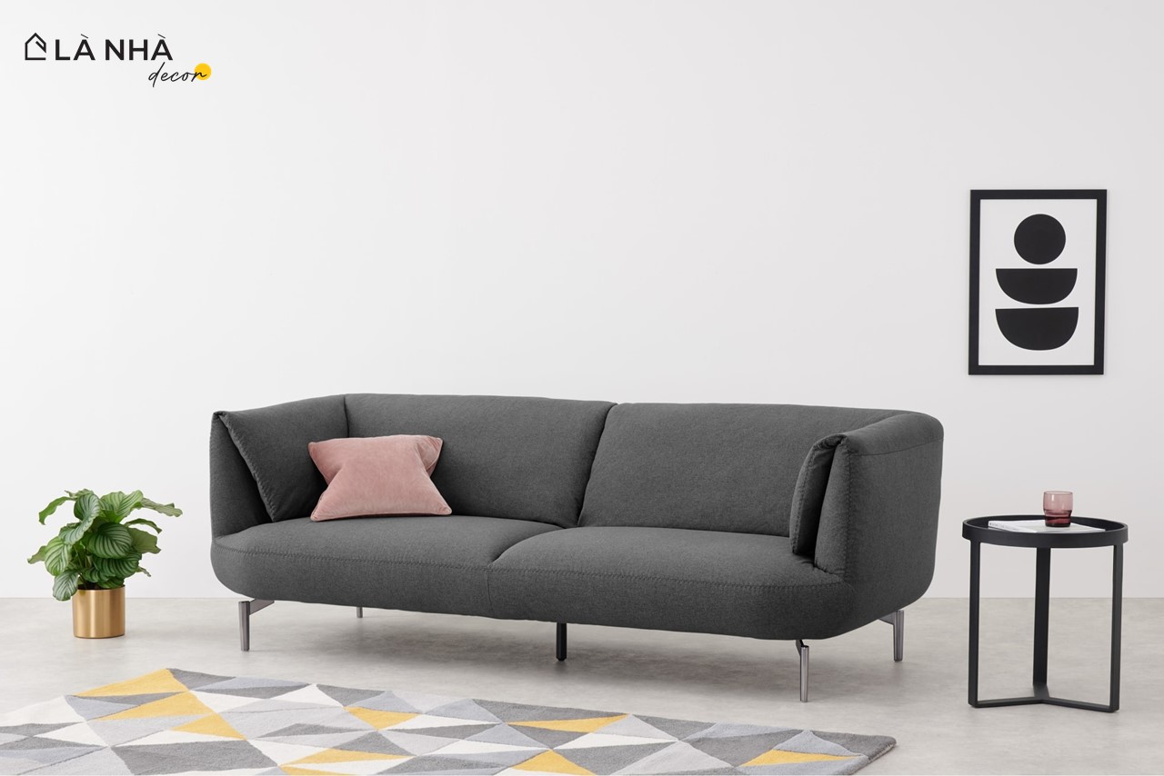 Sofa vải bố màu xám